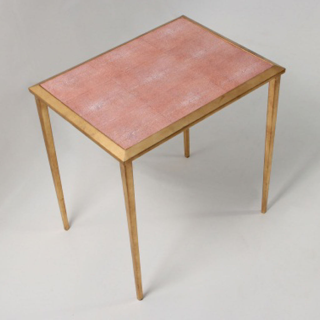 Faux Shagreen Serena Side Table in coral - INSIDE, INSIDE Hong Kong