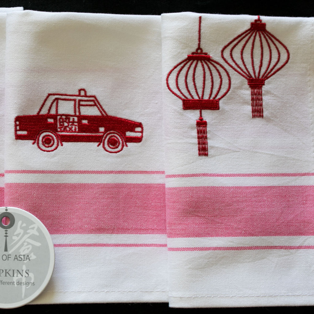 Zest of Asia Red Hong Kong Design Napkins s/4 - Zest of Asia, INSIDE Hong Kong