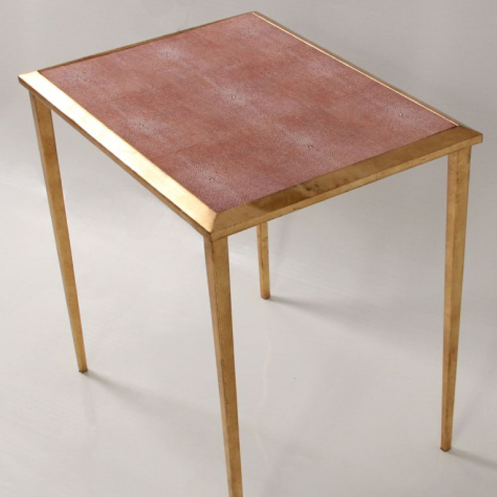Faux Shagreen Serena Side Table in coral - INSIDE, INSIDE Hong Kong