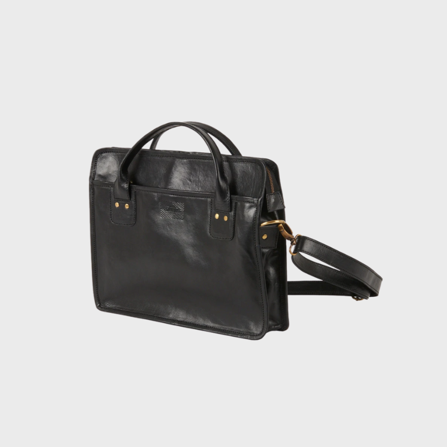 Leather Briefcase - Black - The Great Diggers