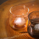 Bomshbee Angle Bell clear handmade borosilicate glass, 325 ml