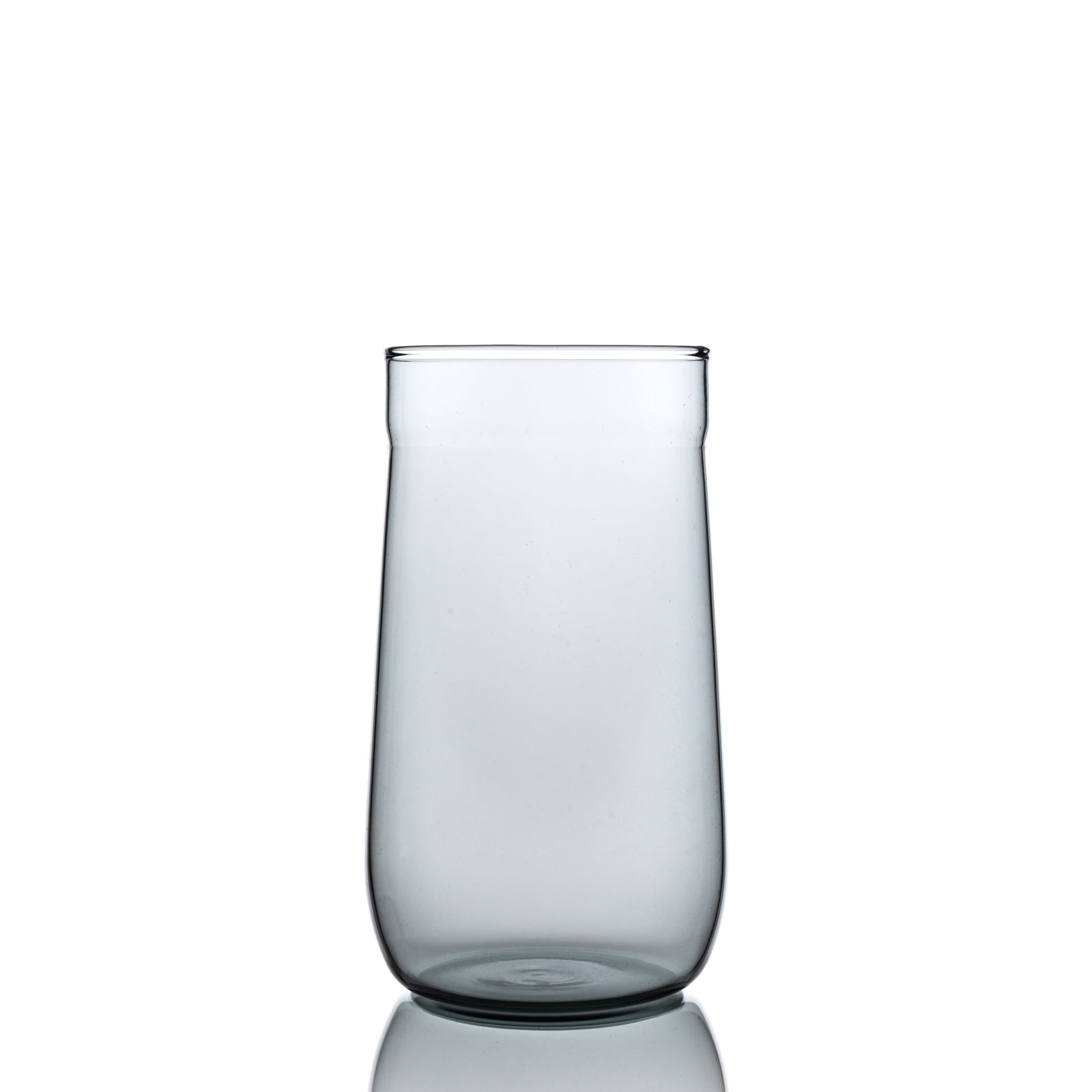 Angle Bell highball glass in smoke grey borosilicate, set of 2, 425 ml