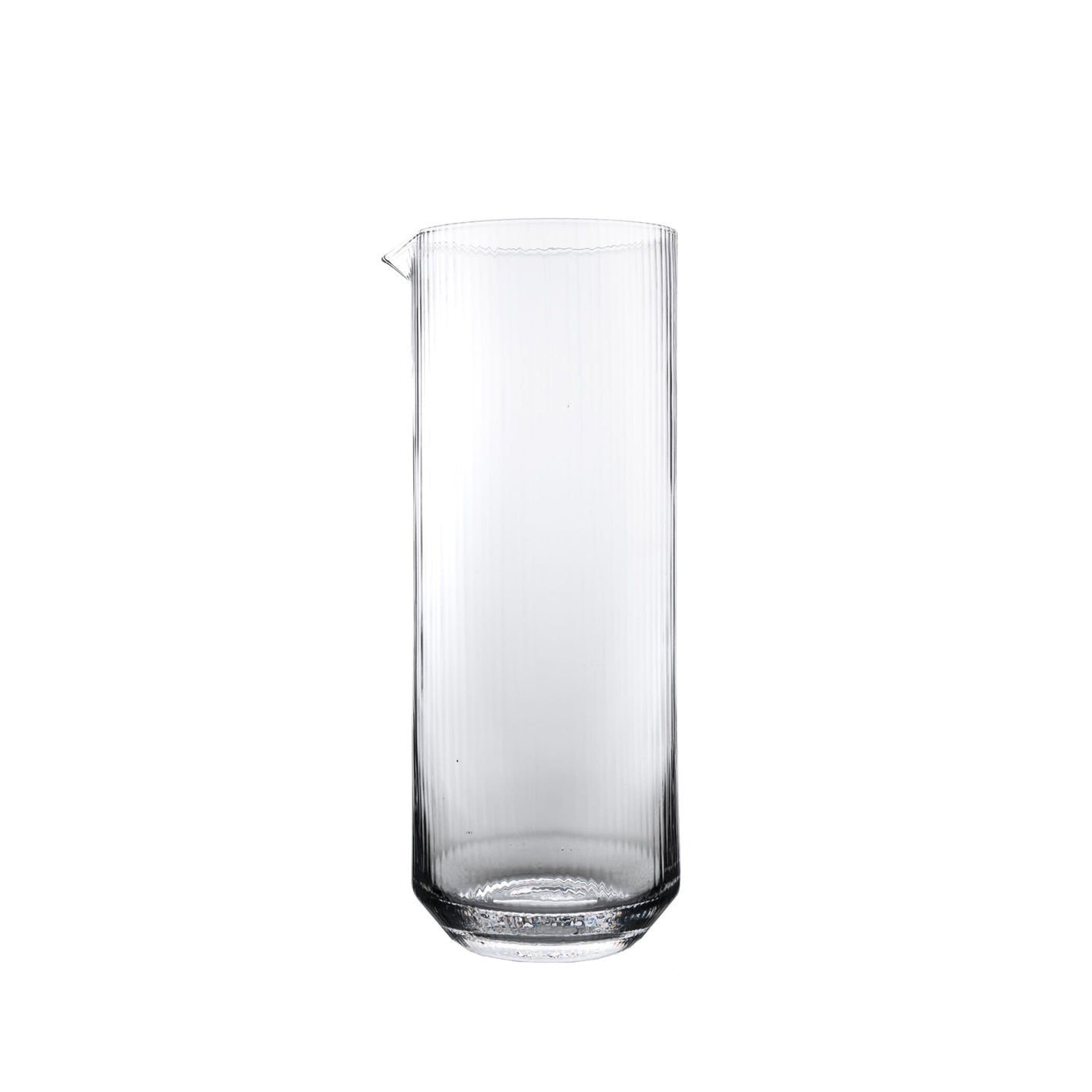 Optic carafe, mouth-blown glass with vertical optic lines, 1400 ml, 25 cm