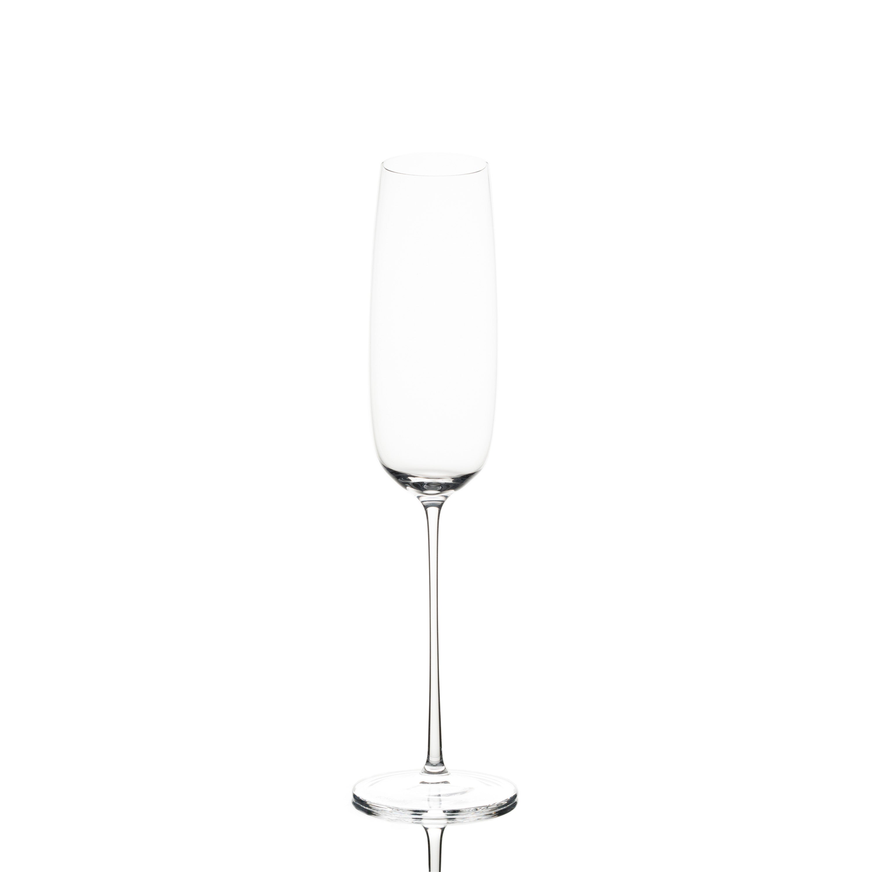 O champagne glass, handmade crystalline glass, 26 cm tall, set of two