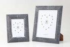 Bella photo frame in charcoal faux shagreen with stainless steel trim, 5 x 7 or 8 x 10 inch, Forwood Design