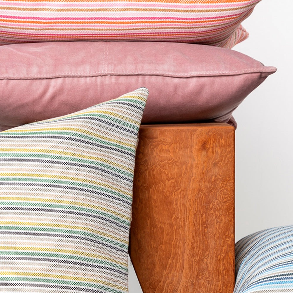Ceannis striped cushion cover in pink