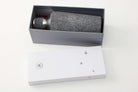 Faux shagreen cocktail shaker in charcoal by Forwood Design, stainless steel with built-in strainer