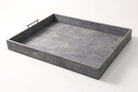 Charcoal faux shagreen rectangular tray by Forwood Design, large 61 x 48 x 9 cm