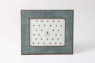 Lincoln green faux shagreen classic photo frame pair, 5 x 7 and 8 x 10 inch, styled