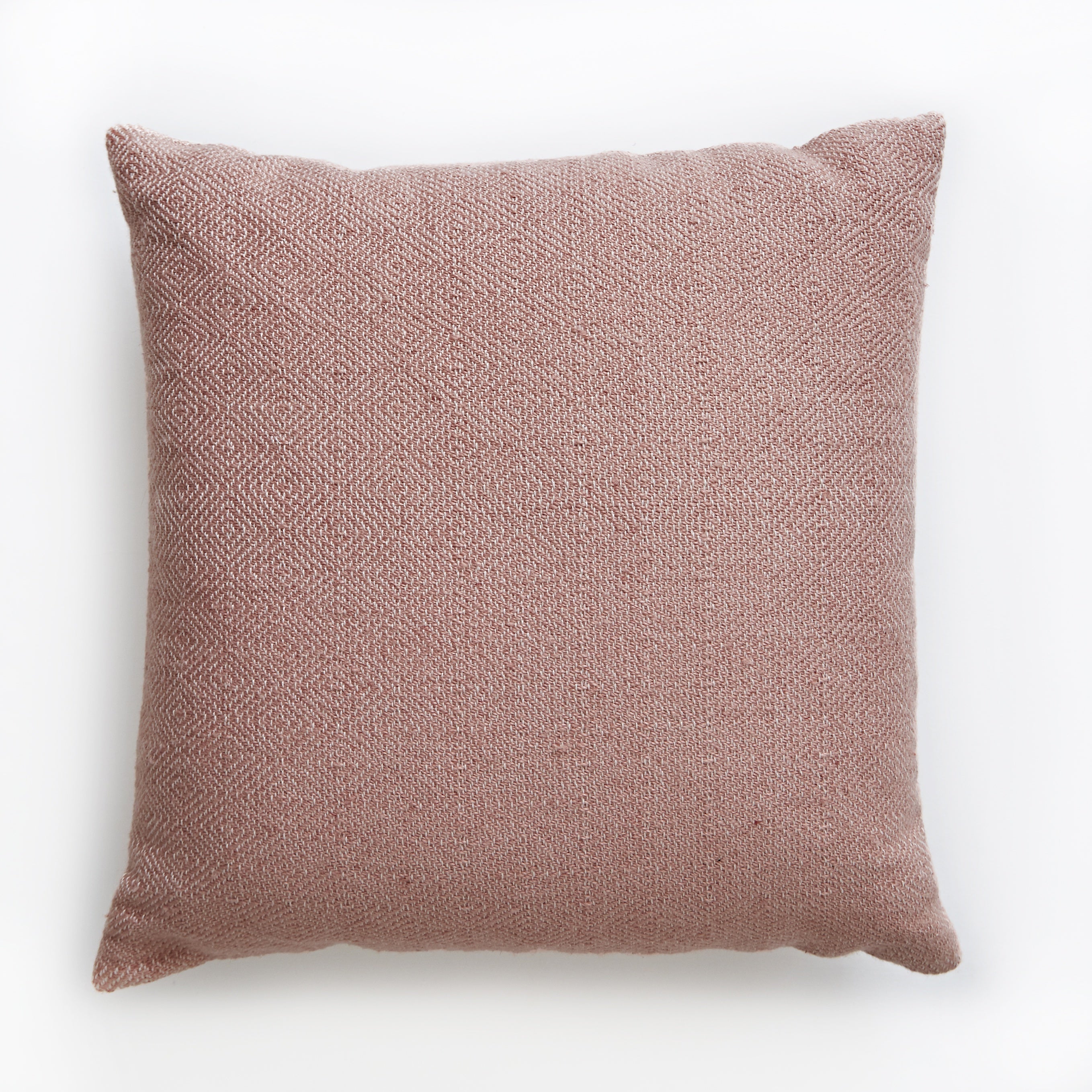 Coral diamond cushion in recycled-yarn weave
