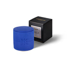 Izza Blue Mandarin candle, small blue ceramic pot, detail