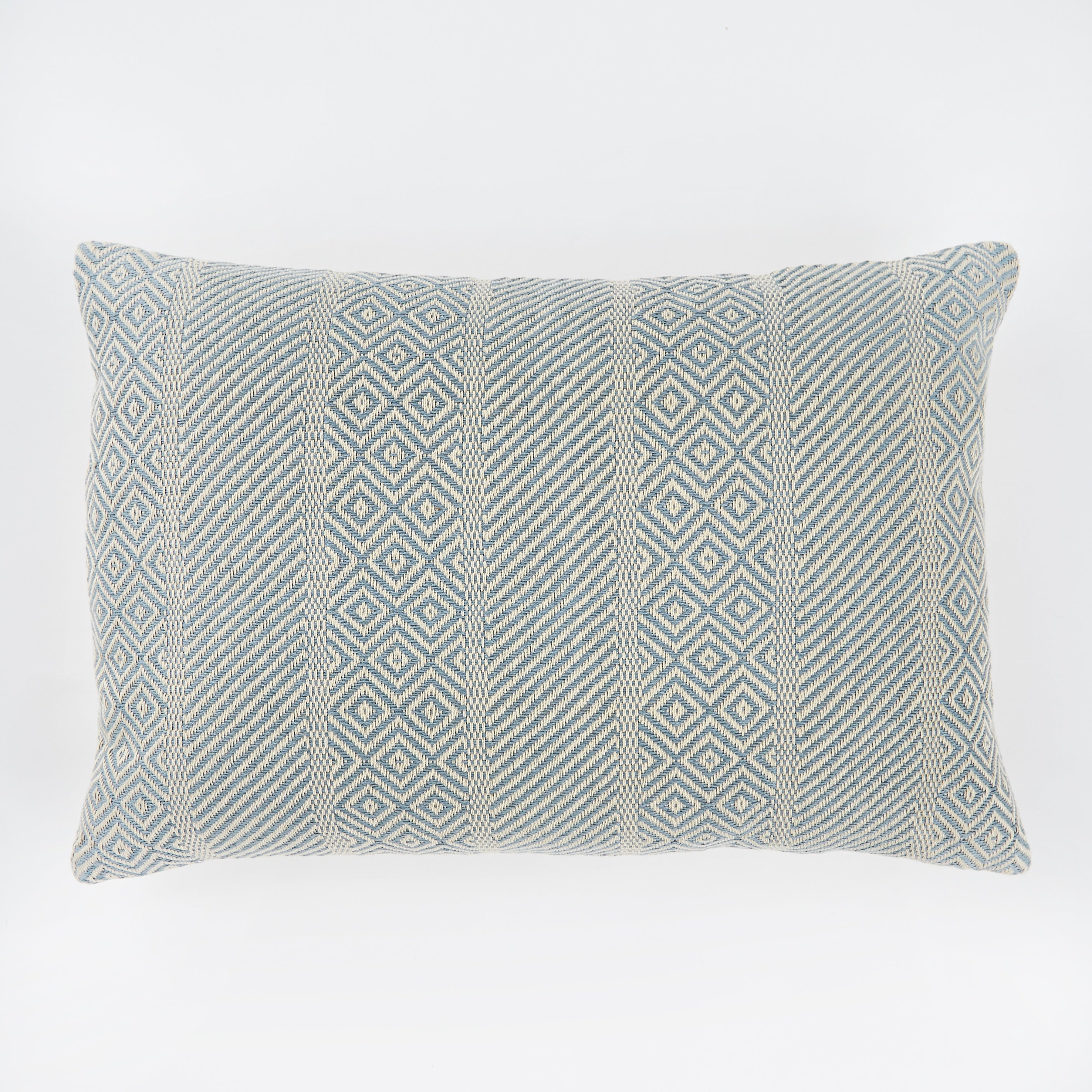 Minerva duck egg cushion in recycled yarn