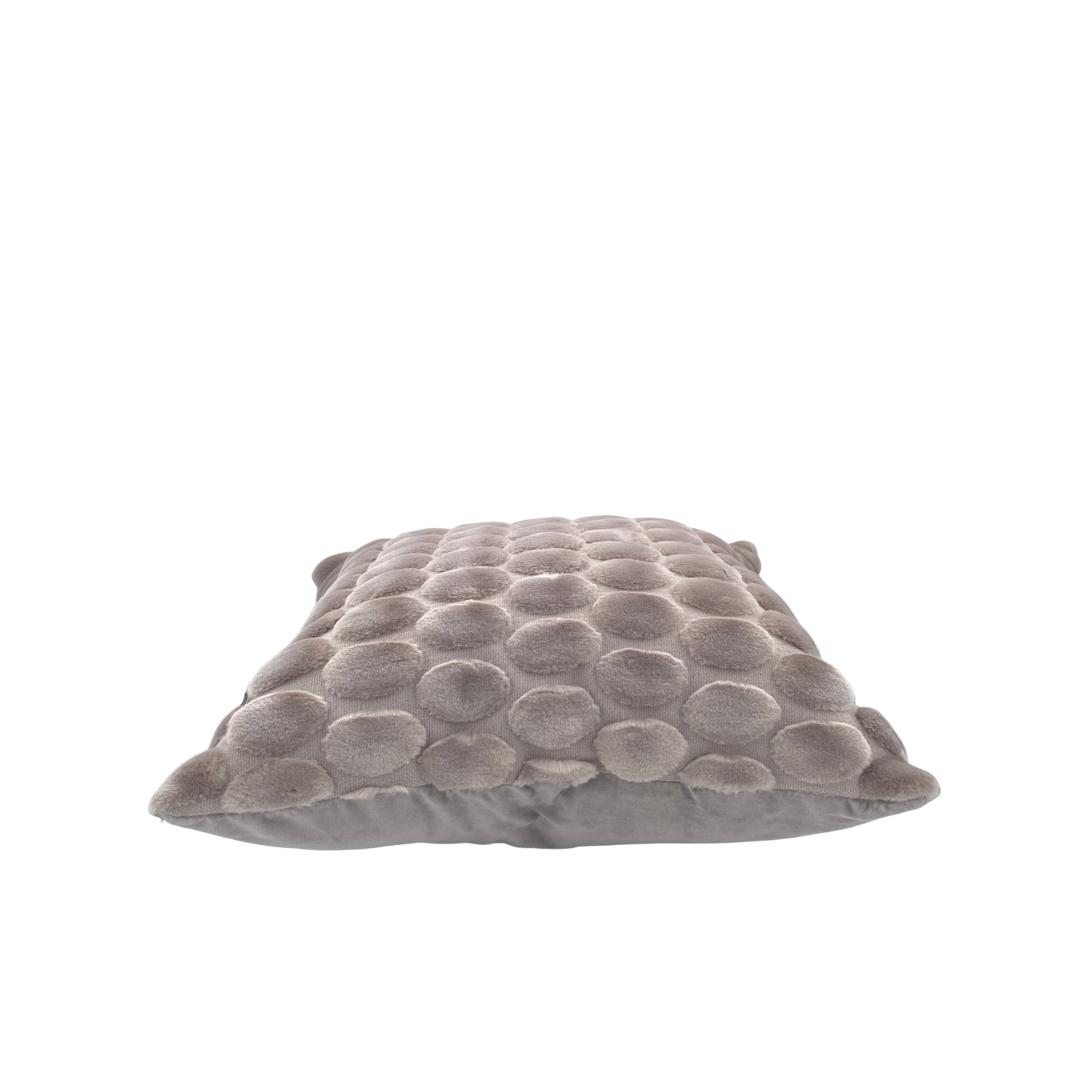 Egg Velvet Cushion dusty pink by Ceannis, 50 x 50 cm, styled alongside Ceannis bags and accessories