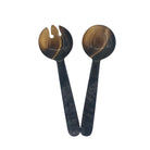 Pair of horn salad servers, handcrafted