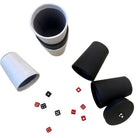 Leather travel Perudo dice game, six leather cups and thirty dice