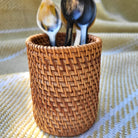 Straight-sided rattan pot, natural rattan, 8 x 9.5 cm, handmade