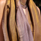 Pashmina shawl in gold and pink