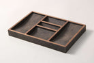 Bevin valet tray in seal brown faux shagreen by Forwood Design, 30 x 20 x 3 cm