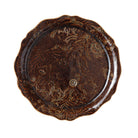 Round Sthal ceramic pizza plate in coffee, 34cm white stoneware, made in Portugal