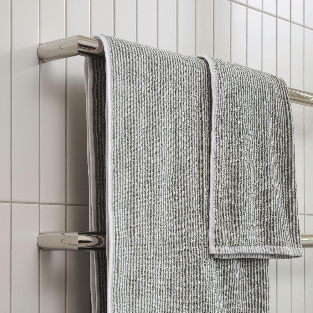 Stripe Organic Cotton Towel Olive Range