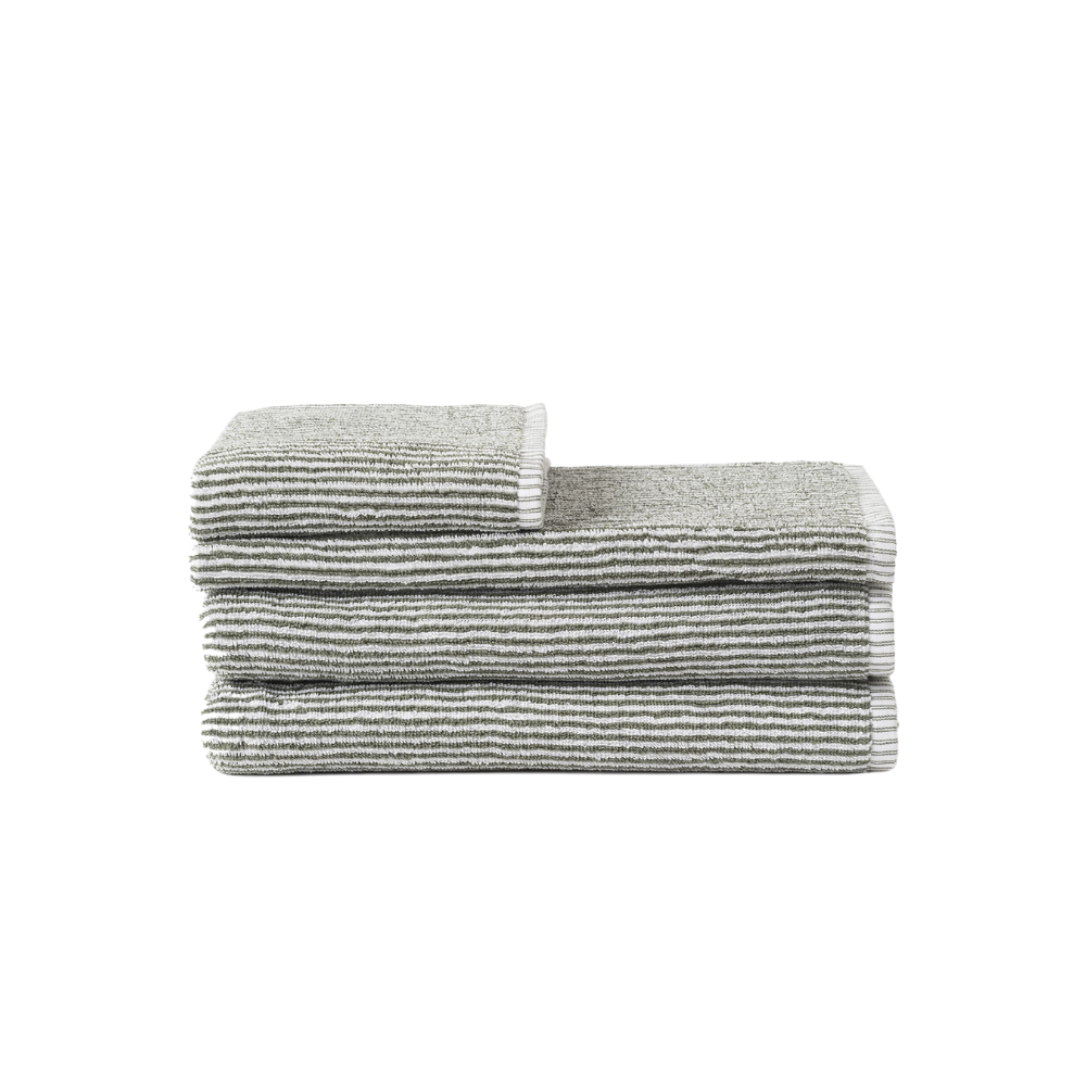 Stripe Organic Cotton Towel Olive Range