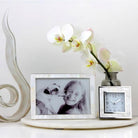 Addison Ross Mother of Pearl & Silver alarm clock
