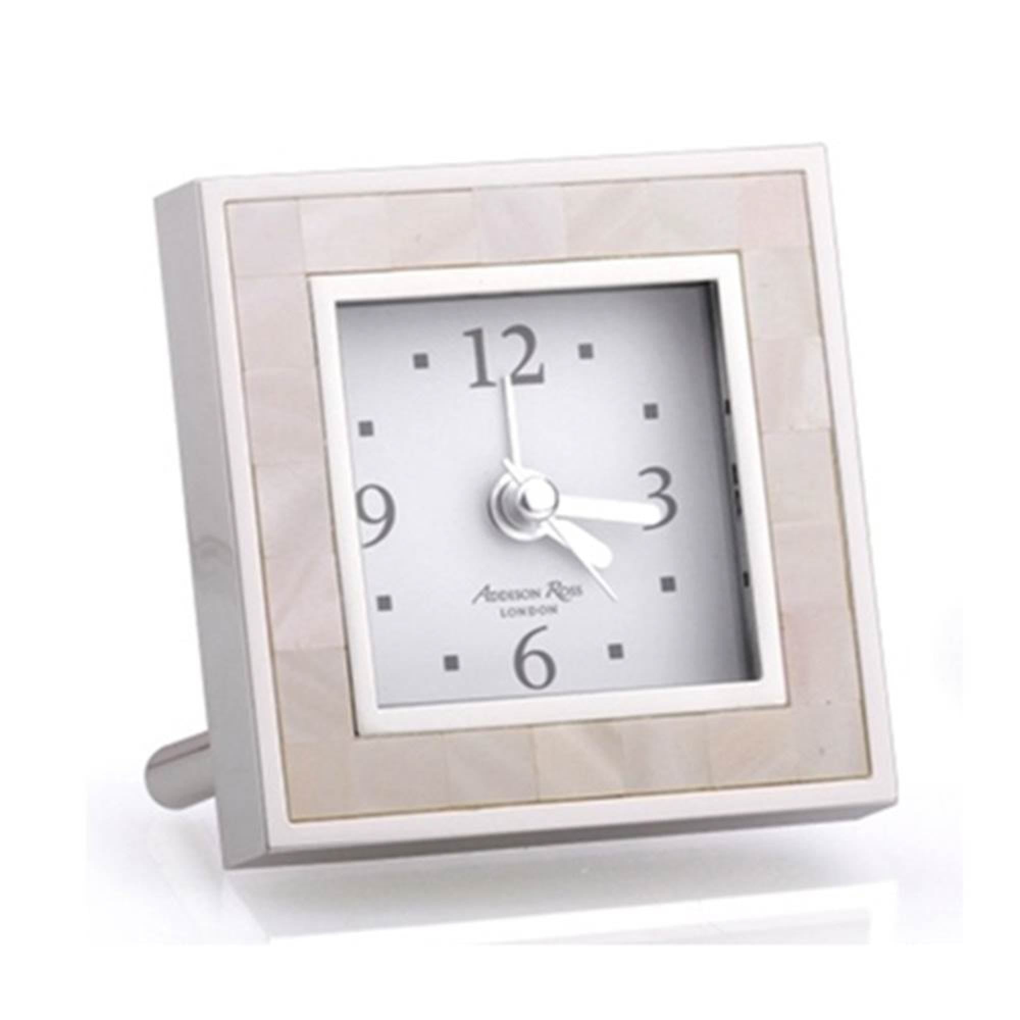 Addison Ross Mother of Pearl & Silver alarm clock