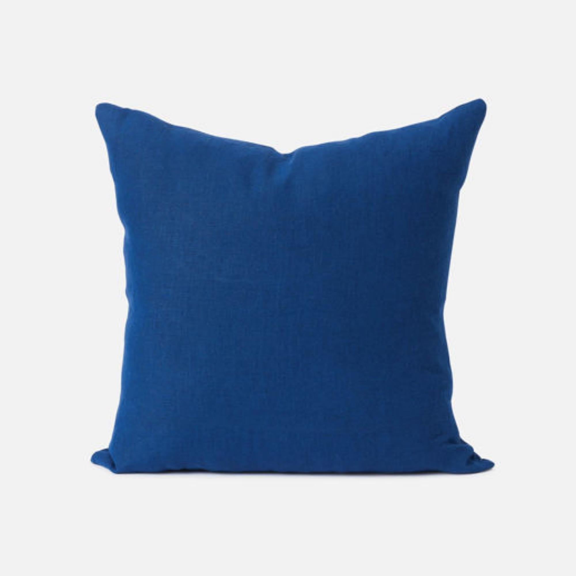 Alba cushion cover in cobalt blue linen and cotton, 50 cm square
