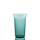 Angle highball glass in teal borosilicate, handmade set of 2, 375 ml