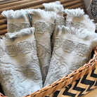 Set of 6 Bo jacquard cotton face towels in mint