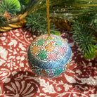 Hand-painted berry-design Christmas bauble, handmade in India