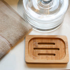 Simple bamboo soap dish, 12.5 x 8.5 cm