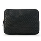 Black braided laptop case with a gold zip, Ceannis