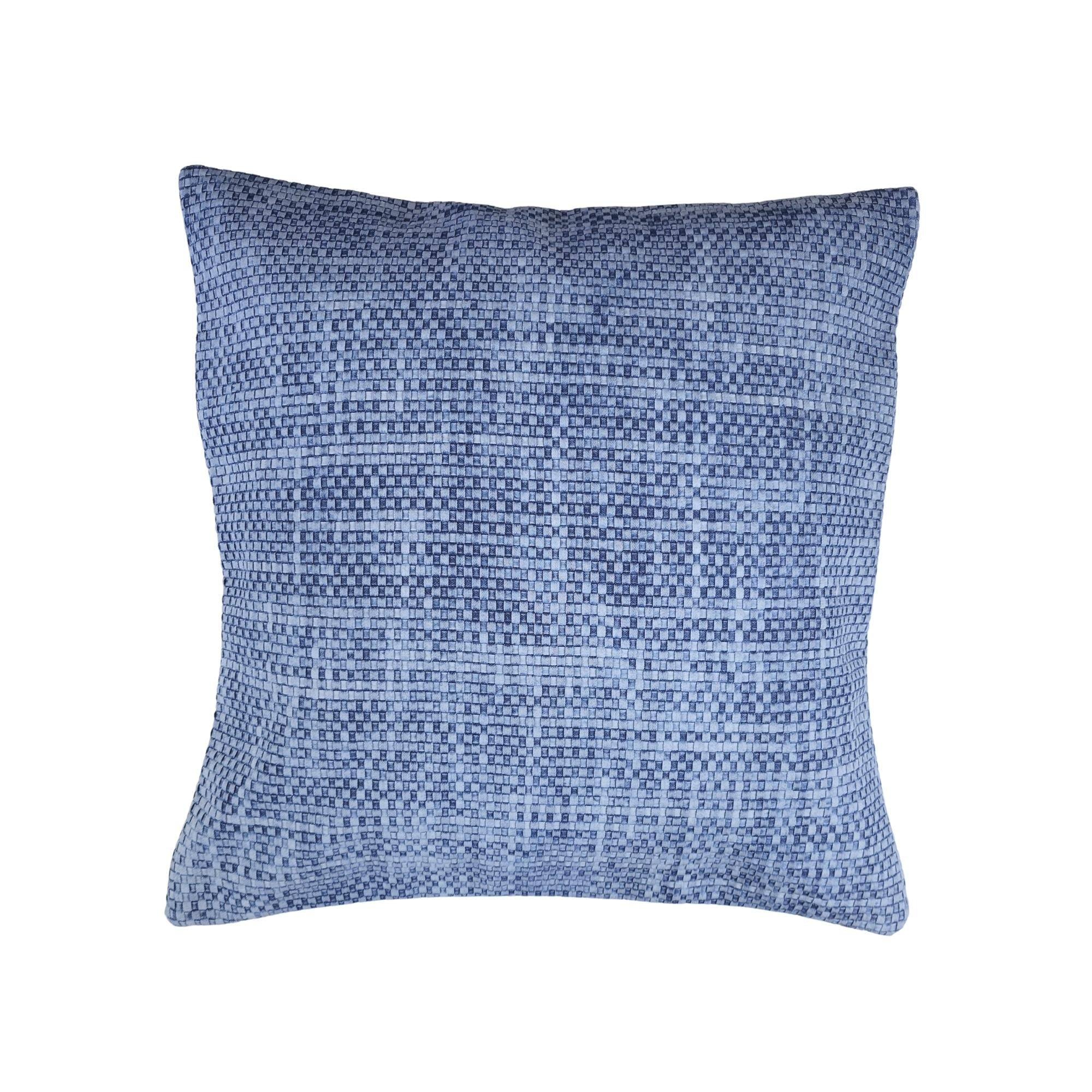 Blue denim braided cushion cover, Ceannis