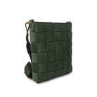 Braided green shoulder bag with detachable straps