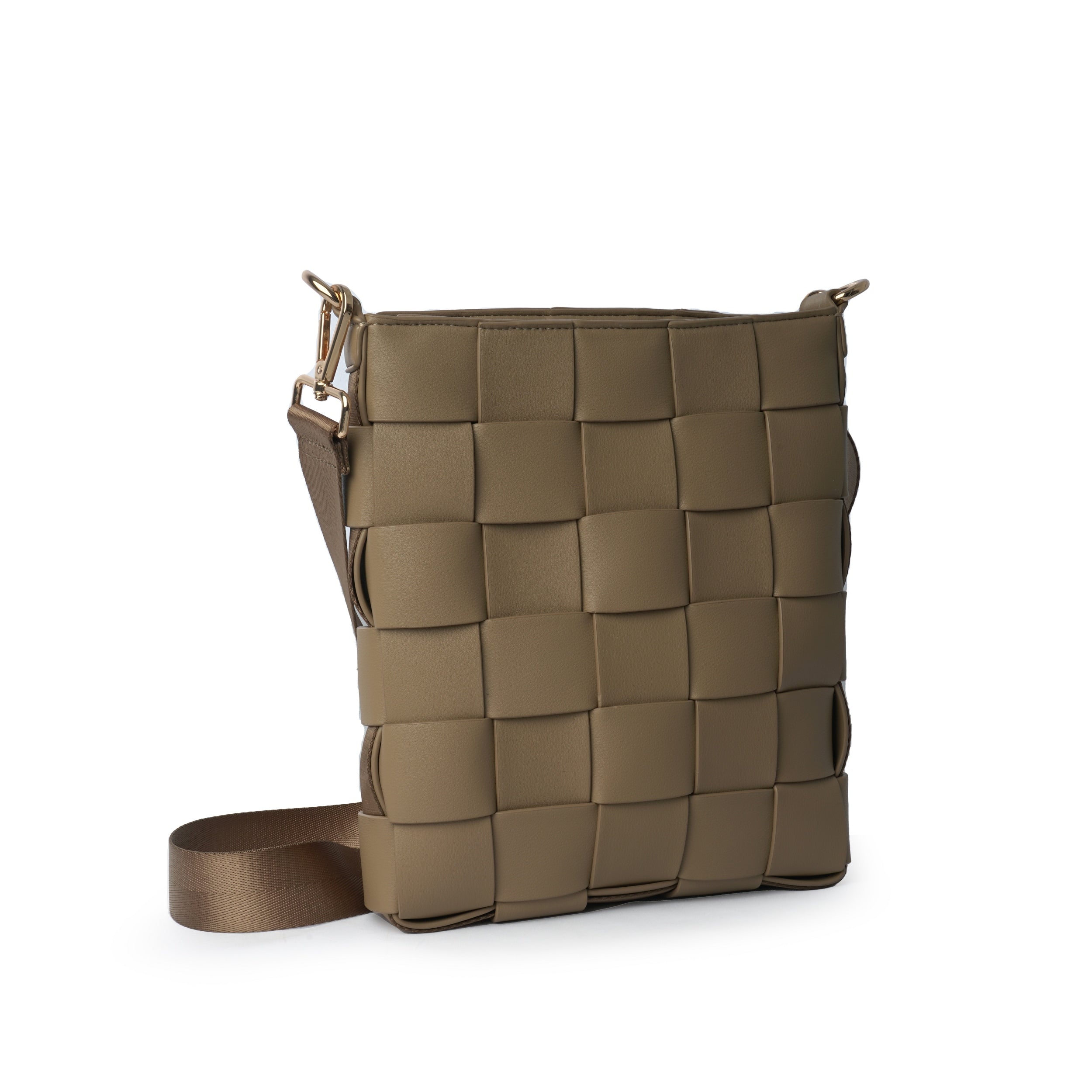 Taupe braided shoulder bag by Ceannis