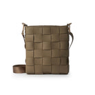 Braided taupe shoulder bag with detachable straps
