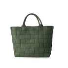 Green braided shopper with spacious compartments