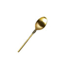 Brass table spoon with gold matte finish, handcrafted, detail view