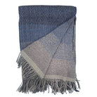 Cappuccino and sesame striped handwoven throw, silk and linen, detail