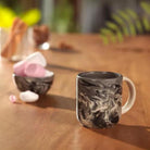 Carbon ceramic mug with a hand-marbled texture, 250 ml