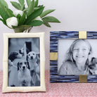 Carved buffalo bone curved photo frame by Addison Ross