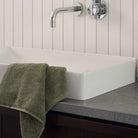 Olive cotton bath, hand and face towels