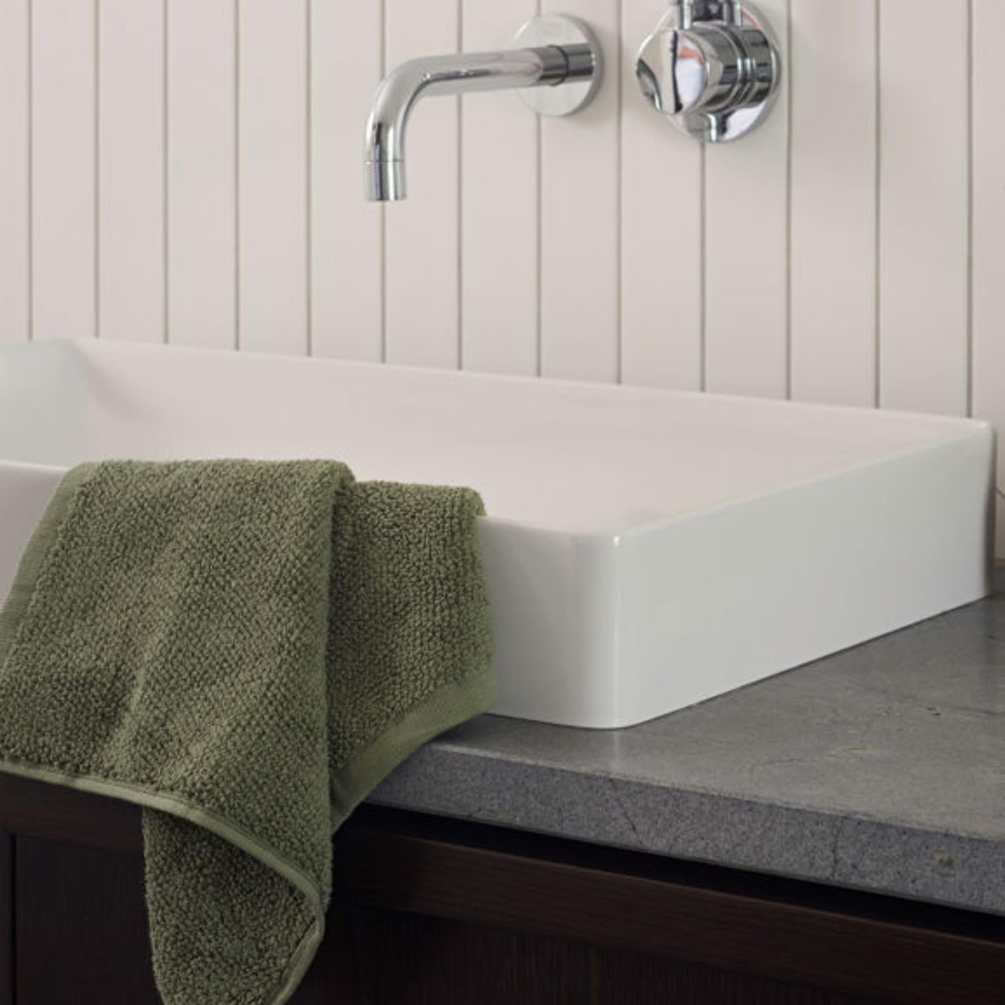 Olive cotton bath, hand and face towels