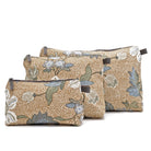Flower Linen cosmetic bag in camel, Ceannis