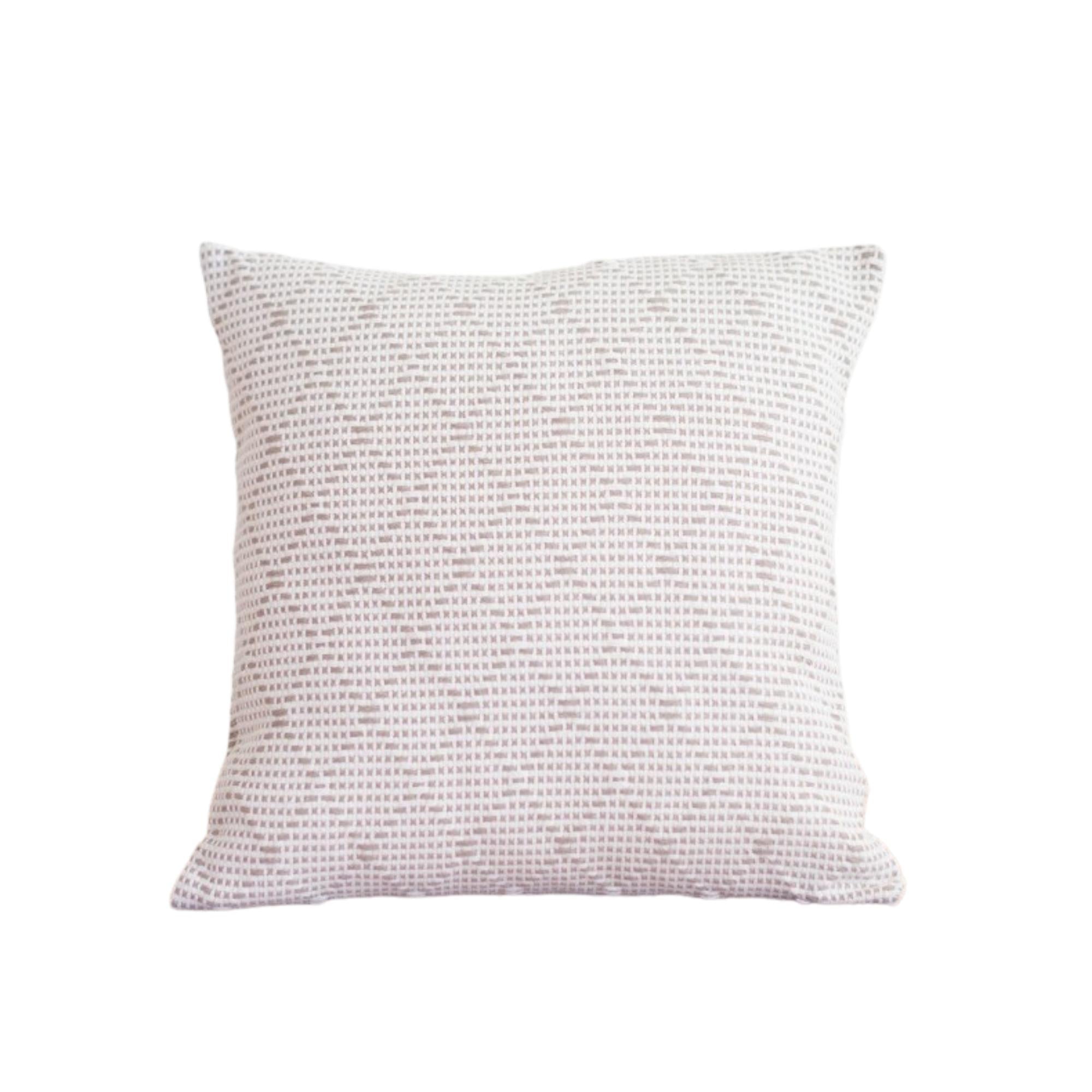 Portuguese mosaic recycled cotton cushion in beige, 45 cm