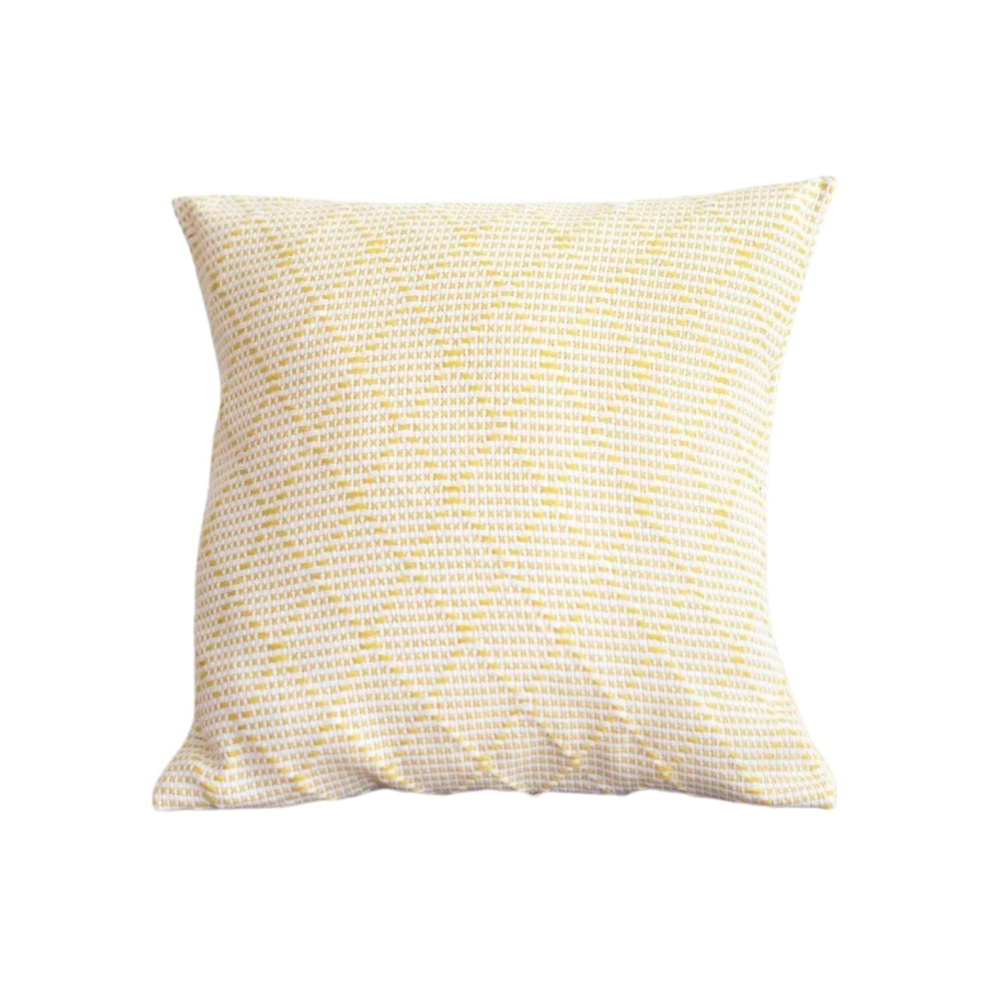 Portuguese mosaic recycled cotton cushion in yellow, 45 cm