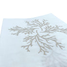 Hand-embroidered cotton table runner with a branch motif, natural, 40 x 200 cm