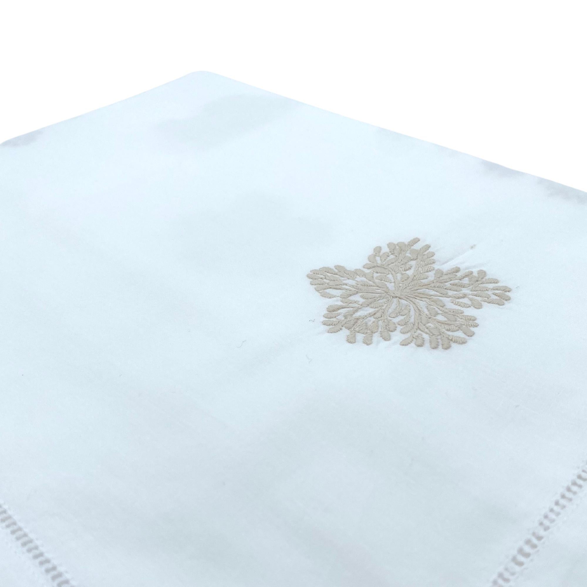 Floral-embroidered cotton runner, Vietnamese craft