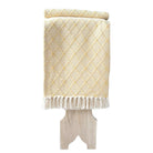 Portuguese mosaic recycled cotton throw in yellow, 180 x 150 cm